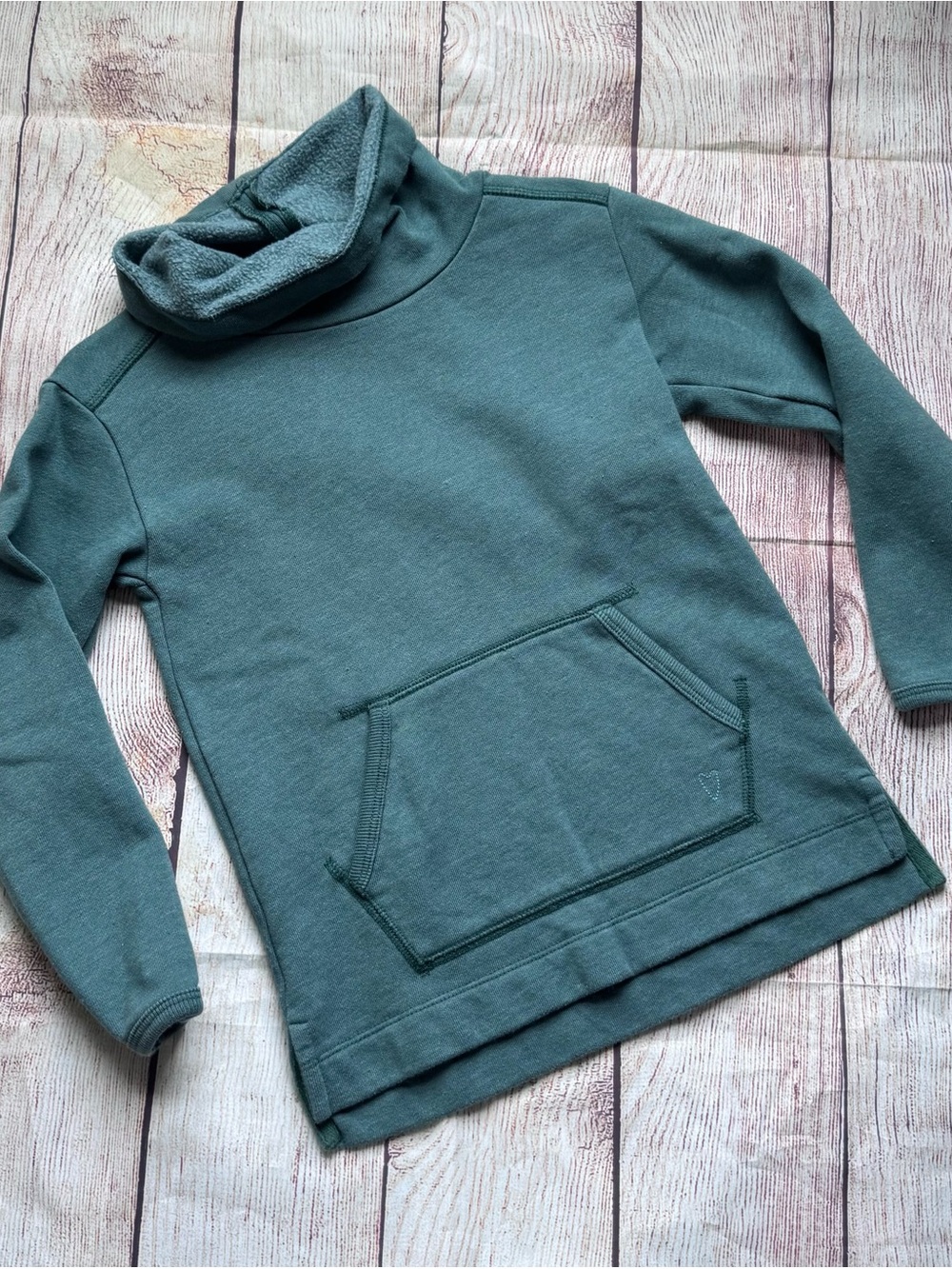 Crewcuts Slate Green Funnel Neck Hoodie